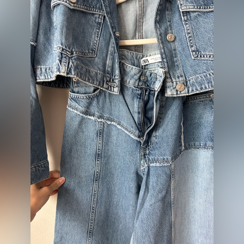 A Retro-Inspired Patchwork Denim Jacket And Jeans… - image 5